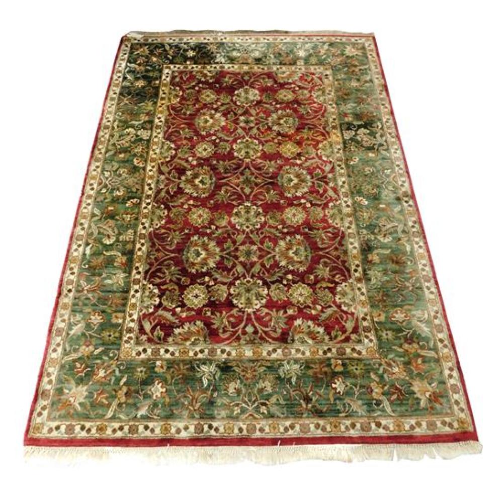 RUG: MODERN KASHAN DESIGN, 6' X 9',