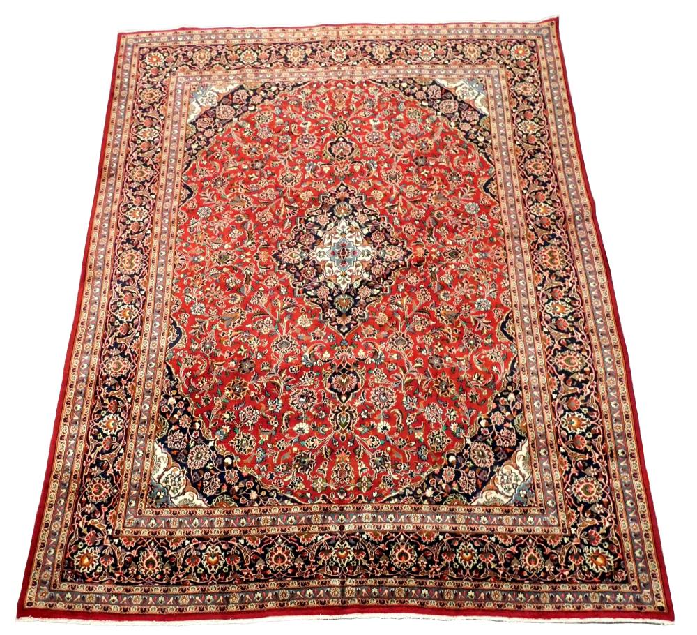 RUG: PERSIAN KASHAN, 12' 6" X 9'