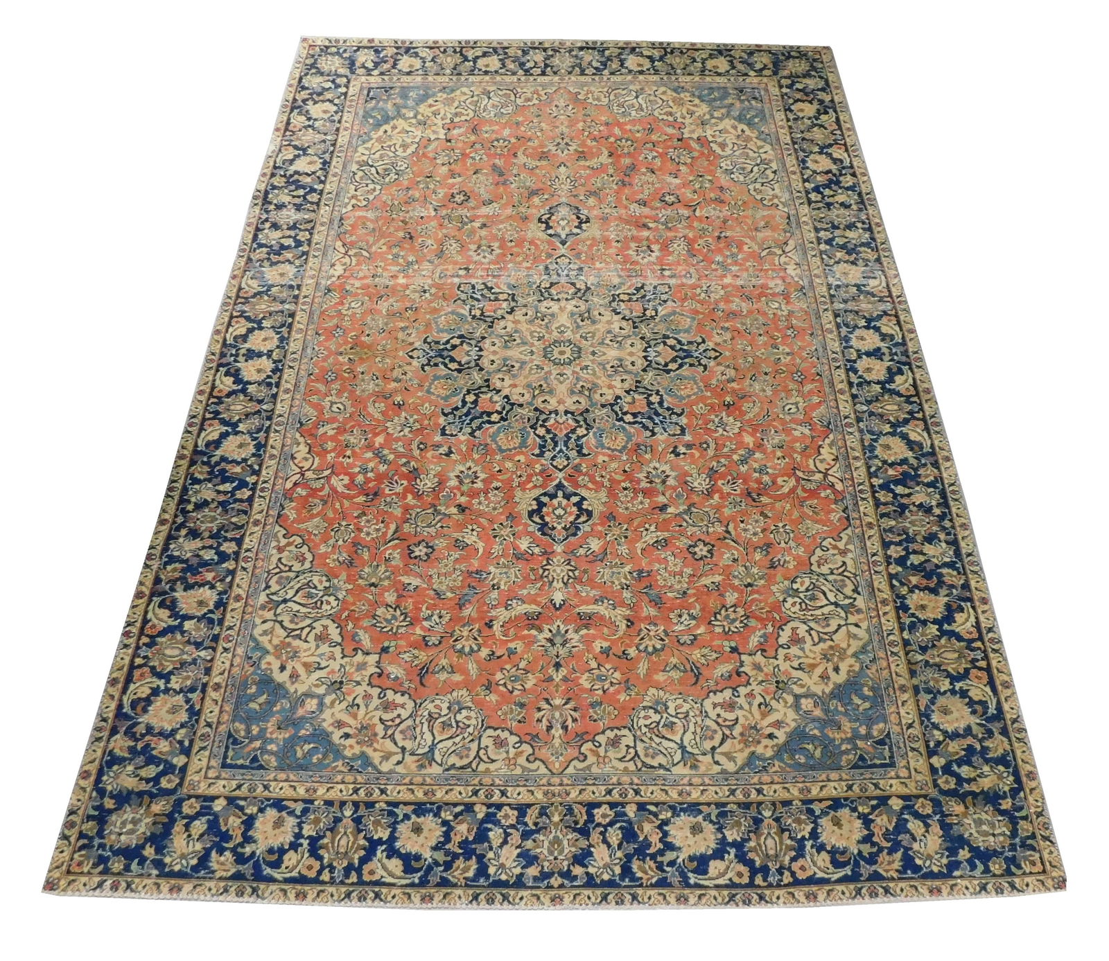 RUG: SEMI-ANTIQUE PERSIAN KASHAN,