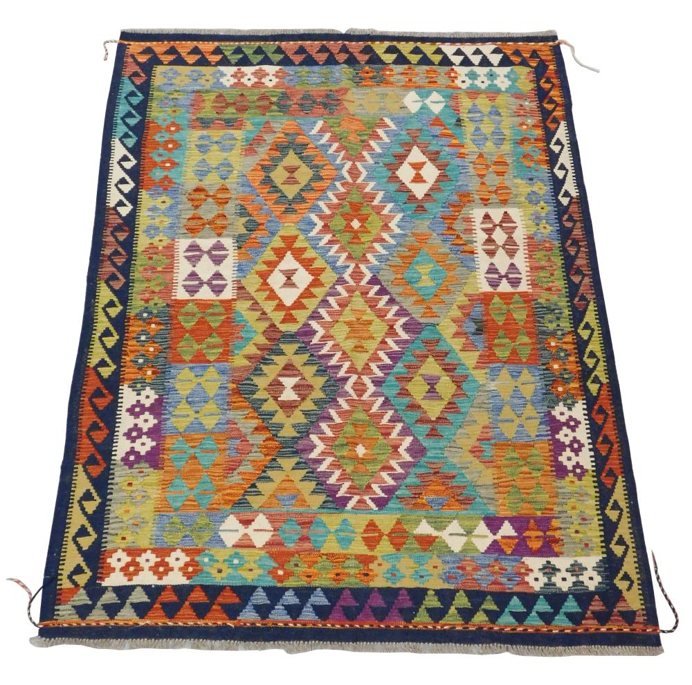 RUG: TURKISH KILIM, 5' X 6' 7",