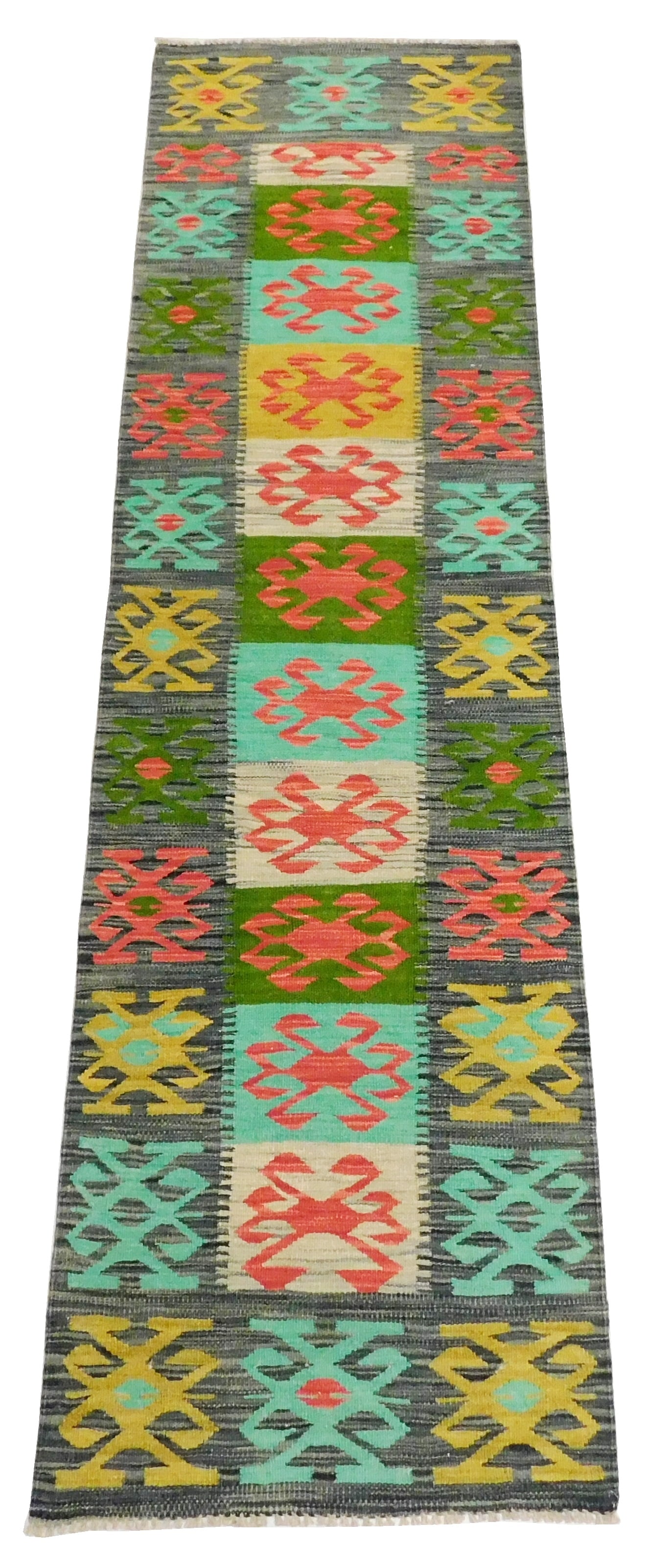RUG: TURKISH KILIM RUNNER, 2' 8"