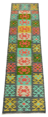 RUG: TURKISH KILIM RUNNER, 2'