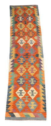 RUG: TURKISH KILIM RUNNER, 2'