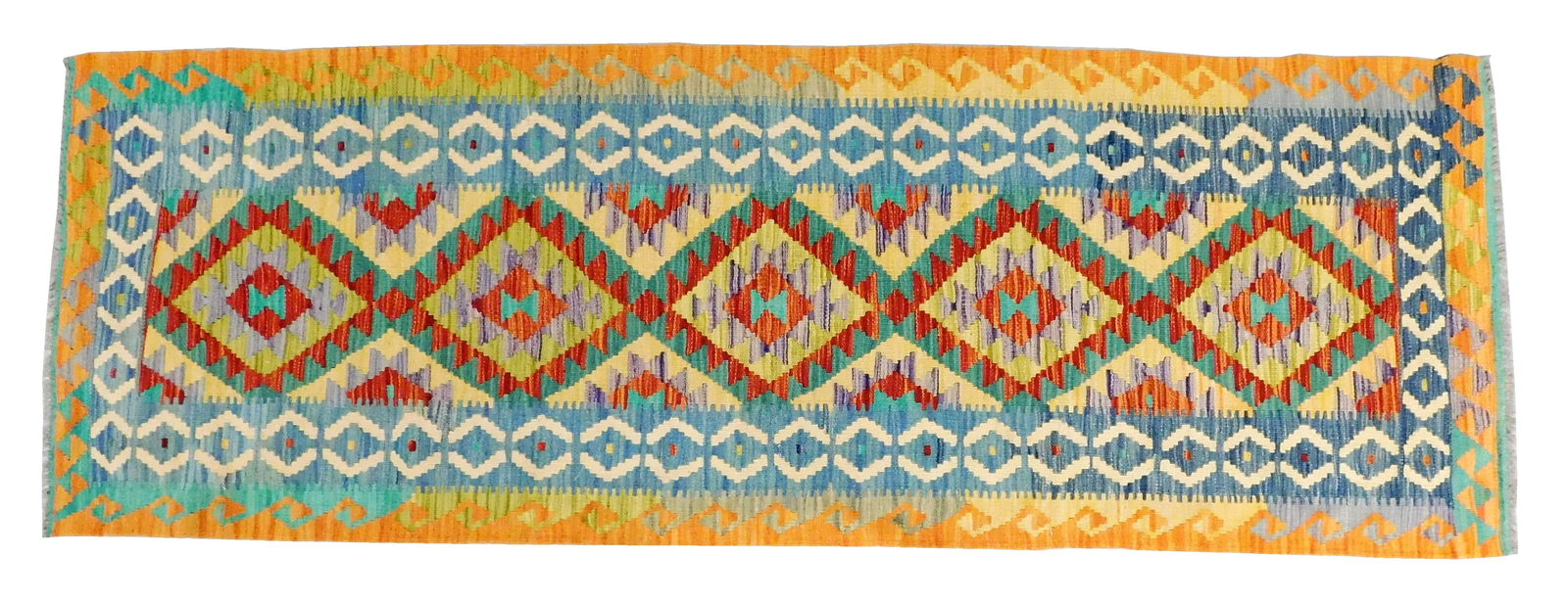 RUG: TURKISH KILIM RUNNER, 3' X