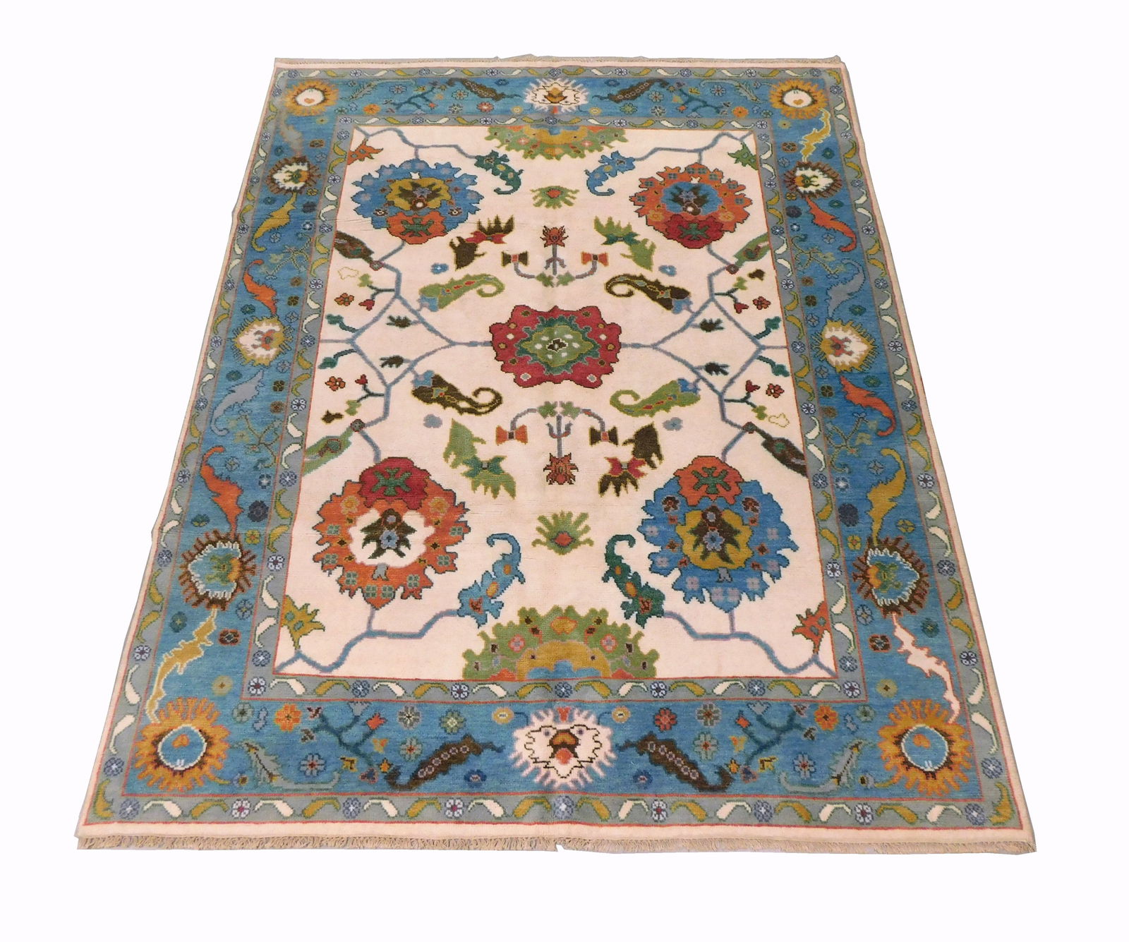 RUG: TURKISH OUSHAK, 8' X 9' 10",