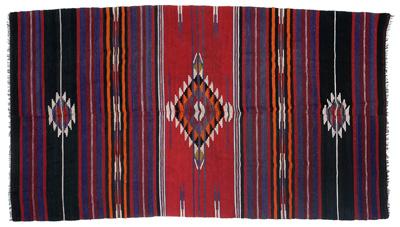Rug, two hand-woven panels with