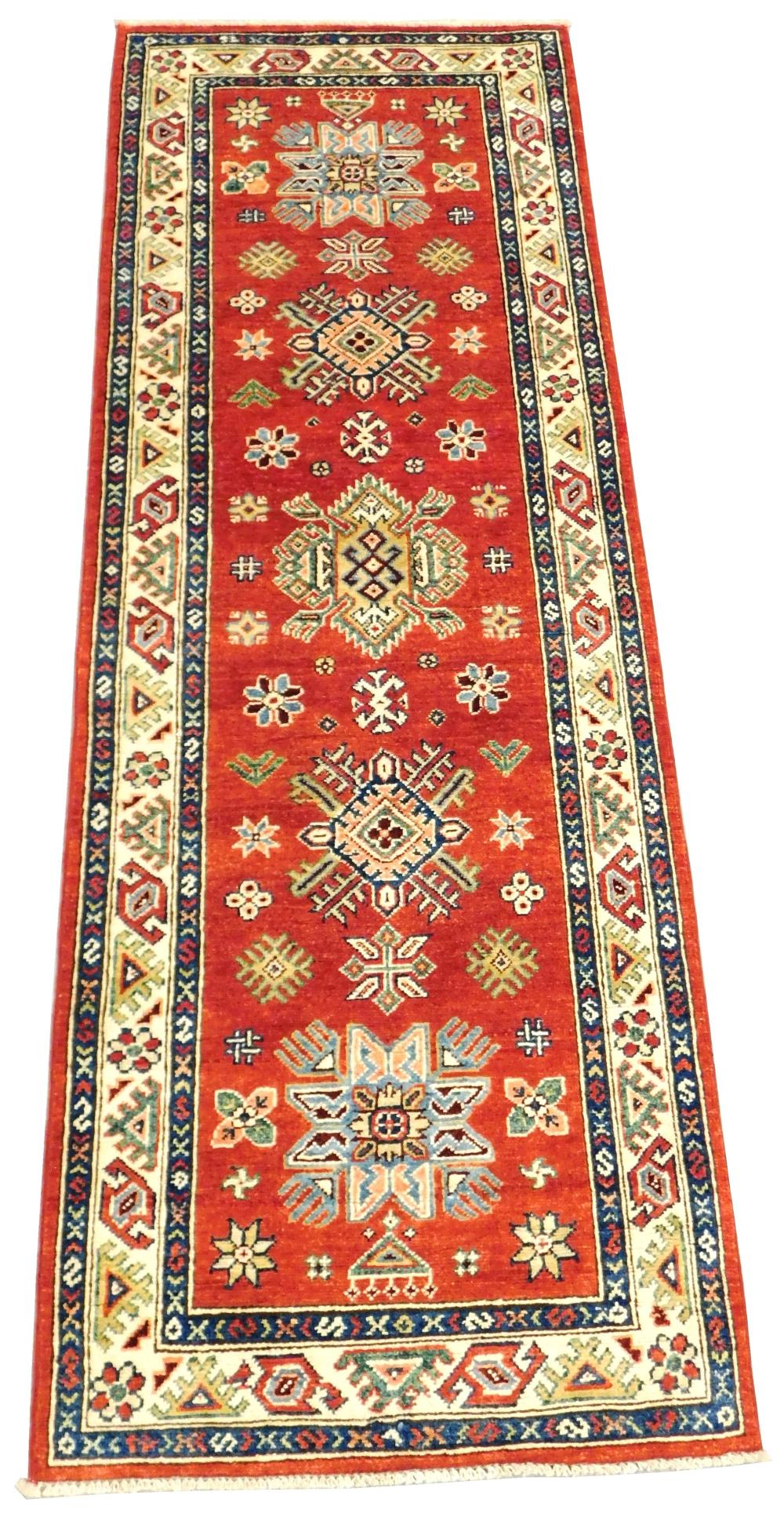 RUG: UZBEK KAZAK, 2' 7" X 7' 7",