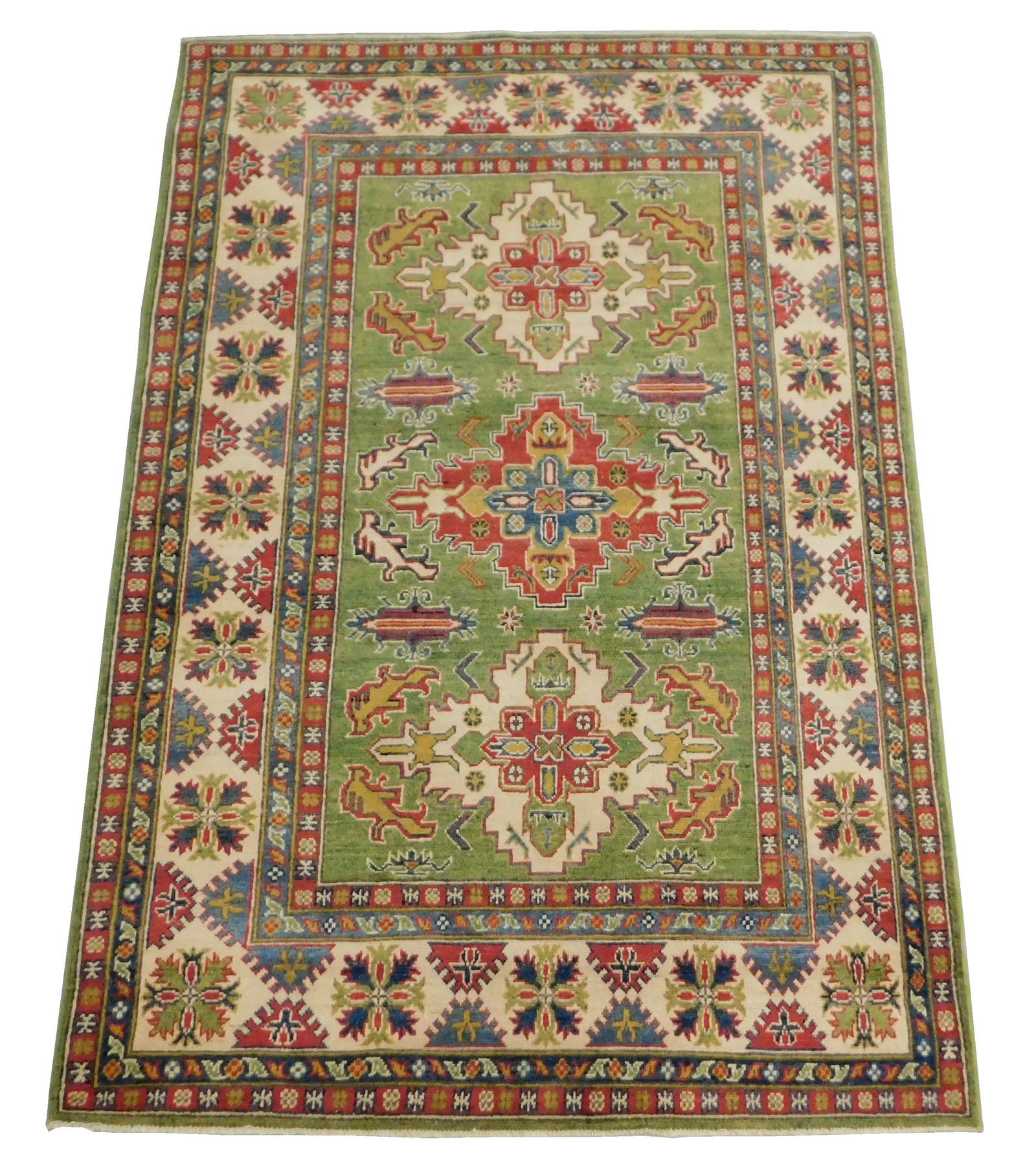 RUG: UZBEK KAZAK, 4' 10" X 7' 2",