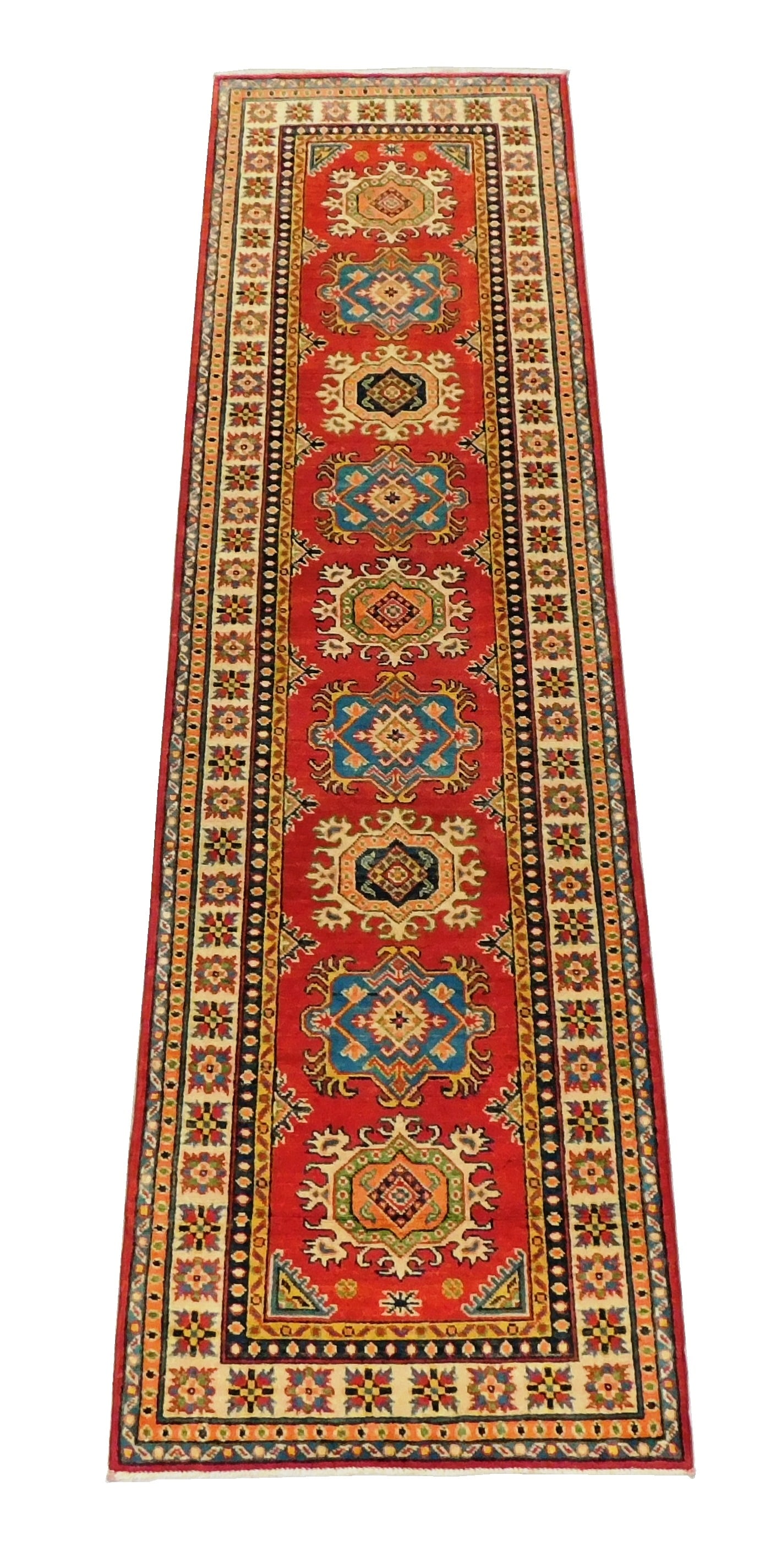 RUG: UZBEK KAZAK RUNNER, 2' 8" X 9'