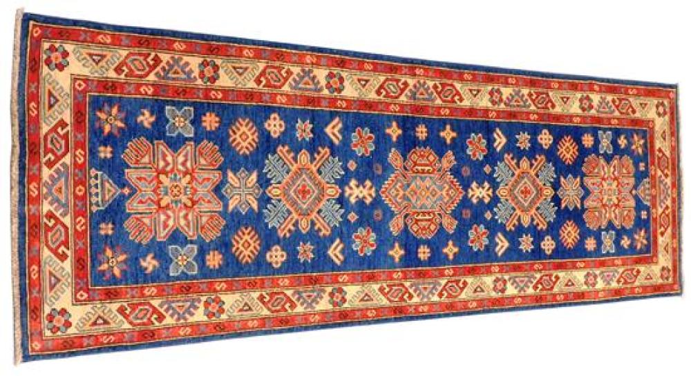 RUG: UZBEK KAZAK RUNNER, 2' 8" X 7'