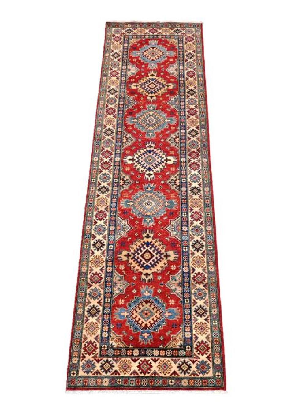 RUG: UZBEK KAZAK RUNNER, 2' 8" X 9'