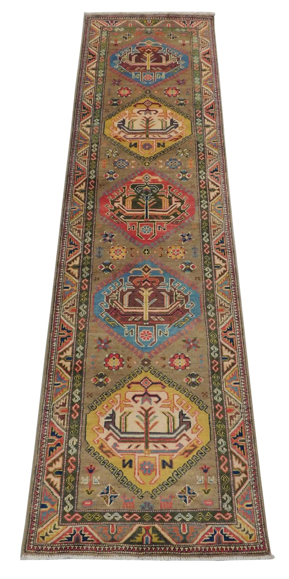 RUG: UZBEK KAZAK RUNNER, 2' 6" X 9'