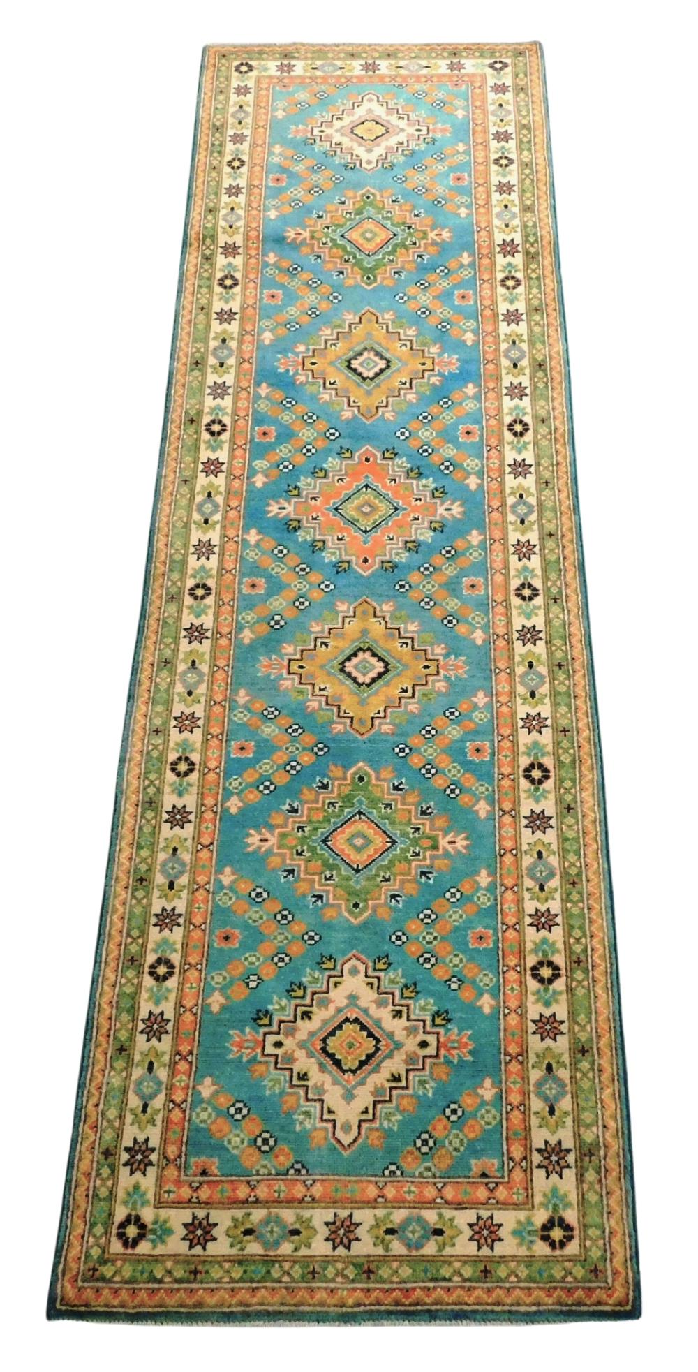 RUG: UZBEK KAZAK RUNNER, 2' 8" X 9'