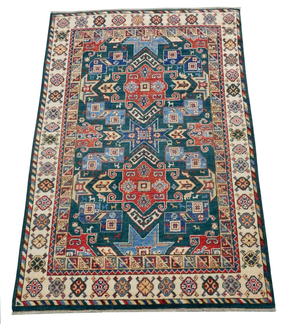 RUG: UZBEK LESGHI KAZAK CARPET,