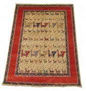 RUG: UZBEK SHERVAN, 5' X 6' 7"