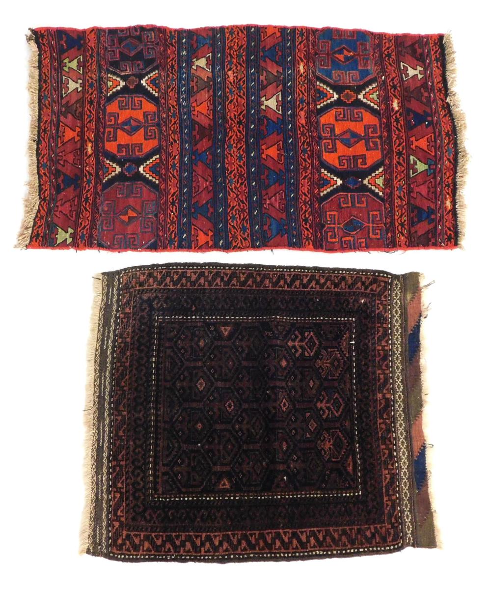 RUGS: TWO ANTIQUE WOVEN MATS: THE