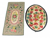 RUGS: TWO HOOKED RUGS, LATE 19