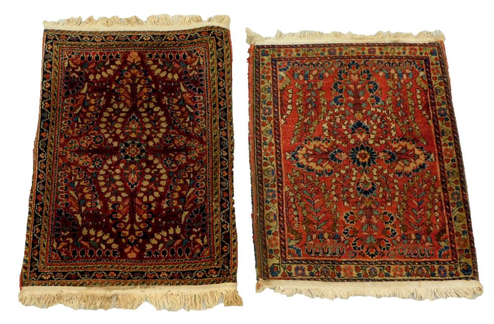 RUGS: TWO SIMILAR ANTIQUE PERSIAN