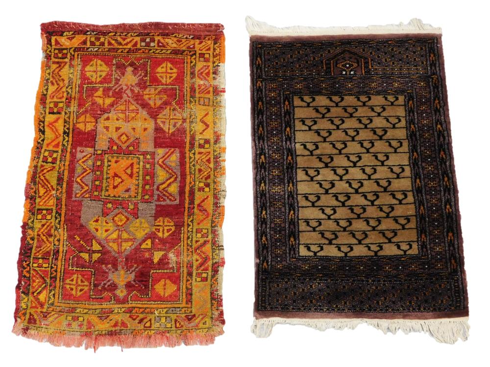 RUGS: TWO SMALL HANDMADE RUGS/