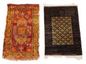 RUGS: TWO SMALL HANDMADE RUGS/