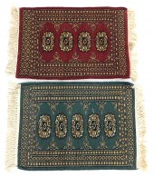 RUGS: TWO TEKKE BOKHARA TABLE