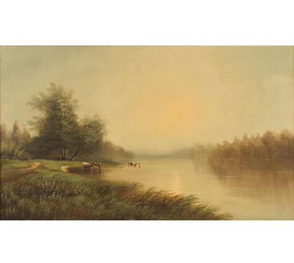 Rural landscape depicting several