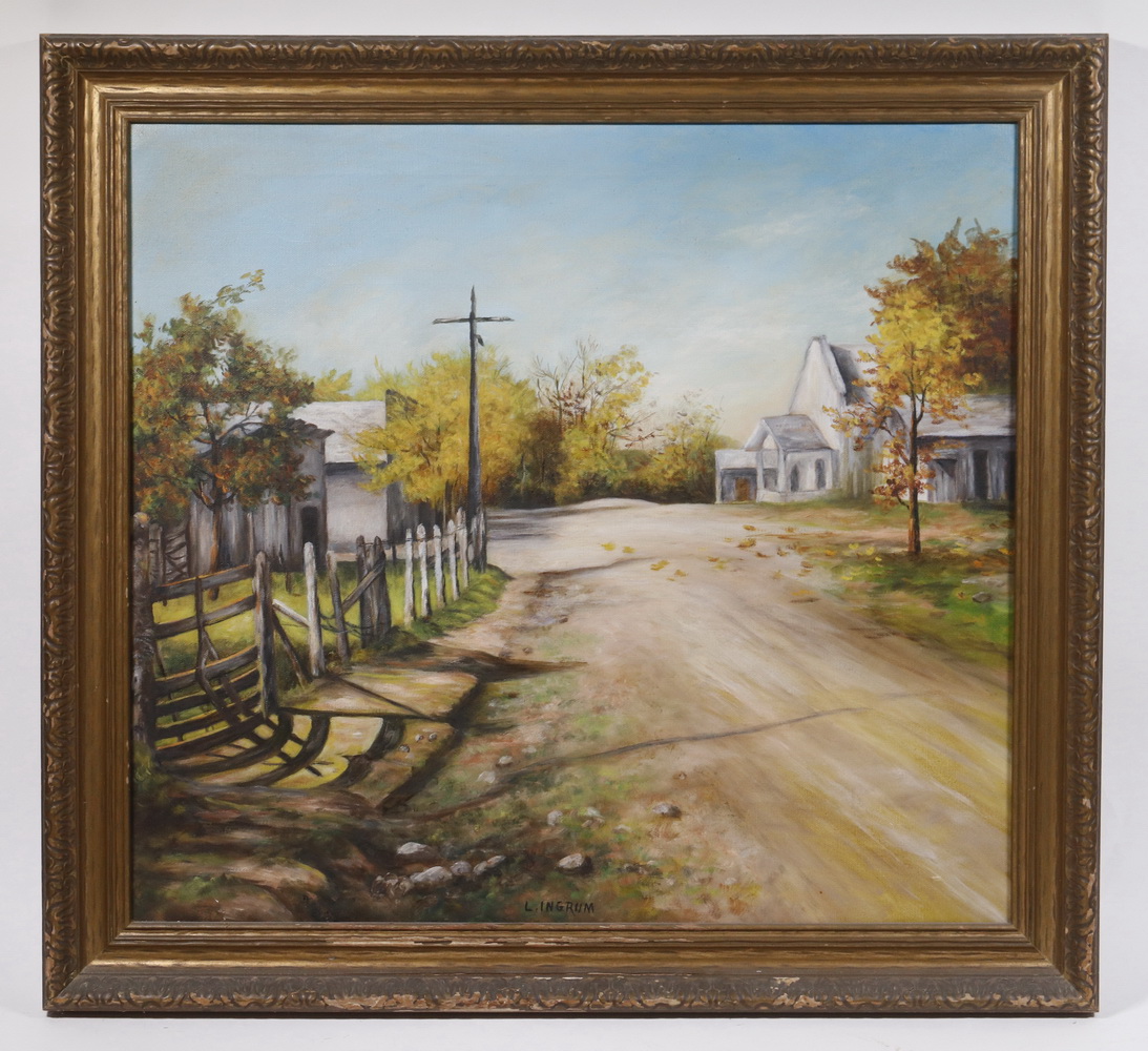 RURAL LANDSCAPE PAINTING BY L.