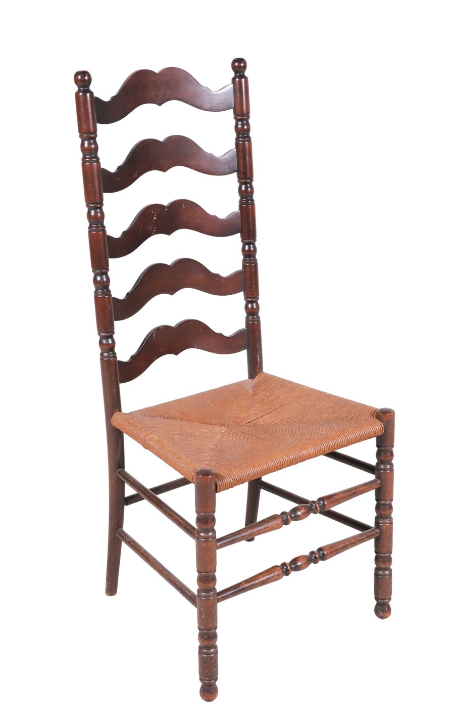 Rush seat ladderback side chair,