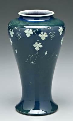 Ruskin porcelain vase, grape and