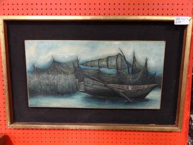 RUSO Mario. ''Pescatori.'' Oil On