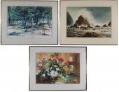 RUSS KOENIG THREE WATERCOLORS