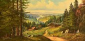 RUSSELL MAY OIL ON CANVAS MOUN