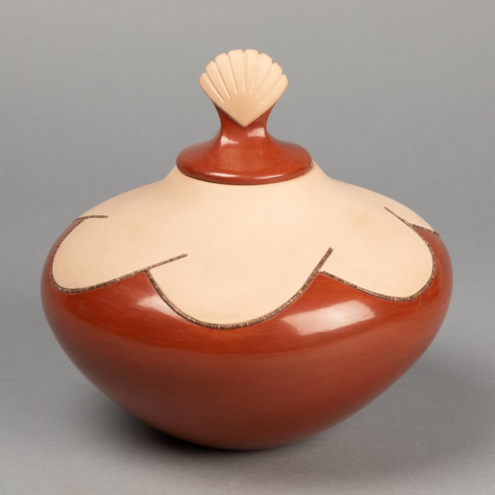RUSSELL SANCHEZ, REDWARE JAR WITH