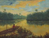 RUSSELL SMILEY, FISHING OIL ON