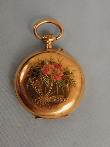 RUSSIAN 14K GOLD & ENAMEL POCKET