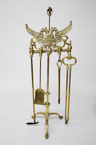 RUSSIAN 5 PIECE BRASS FIGURAL EAGLE