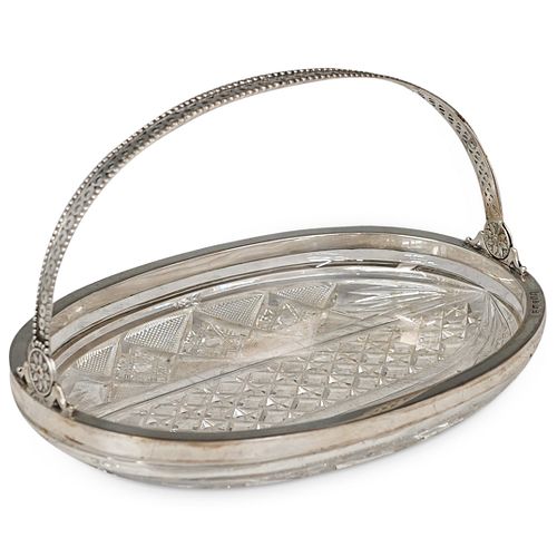 RUSSIAN 800 SILVER & CRYSTAL BASKET