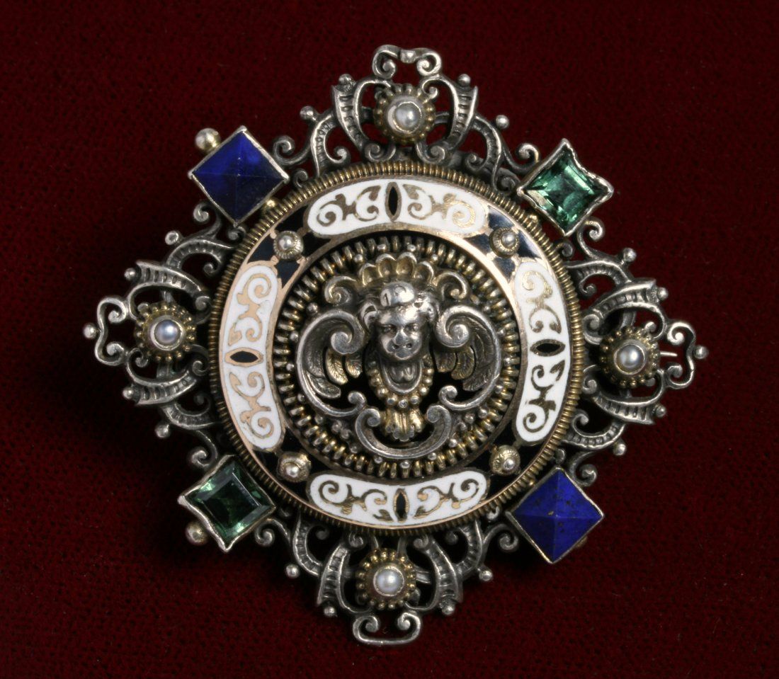 RUSSIAN 84 SILVER BROOCH WITH