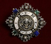 RUSSIAN 84 SILVER BROOCH WITH