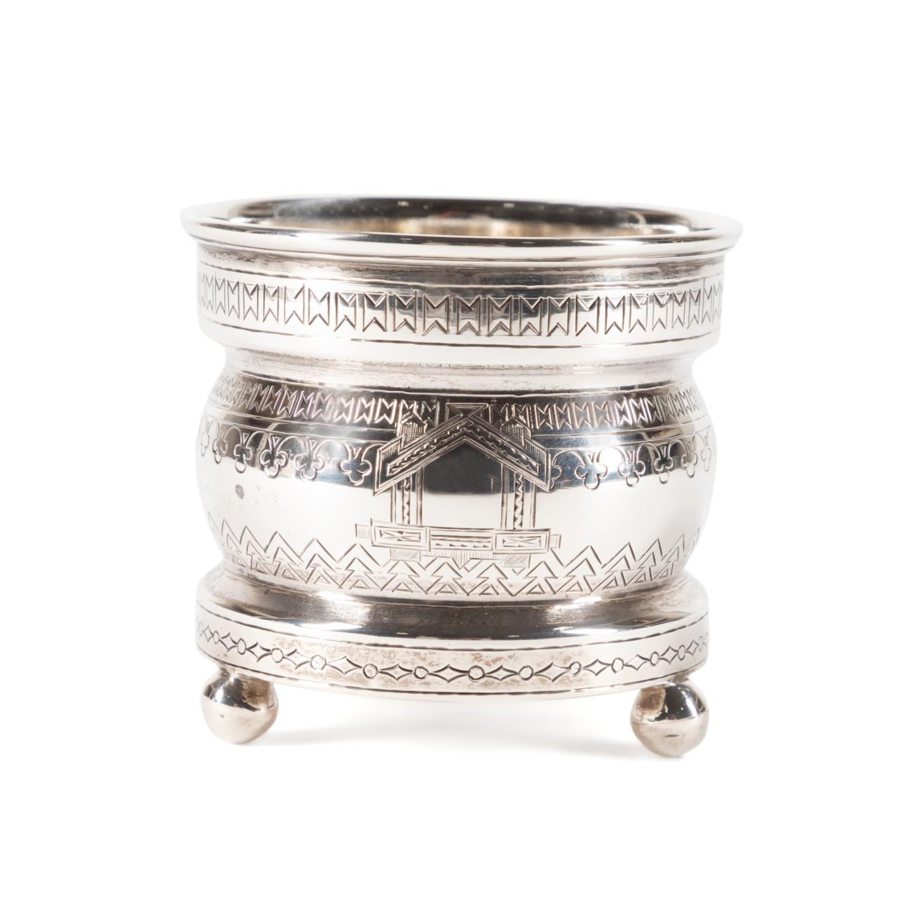 RUSSIAN 84 SILVER ENGRAVED FOOTED
