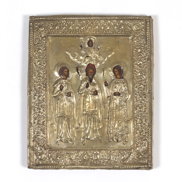 RUSSIAN ANTIQUE ICON OF THREE
