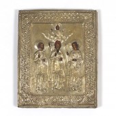 RUSSIAN ANTIQUE ICON OF THREE