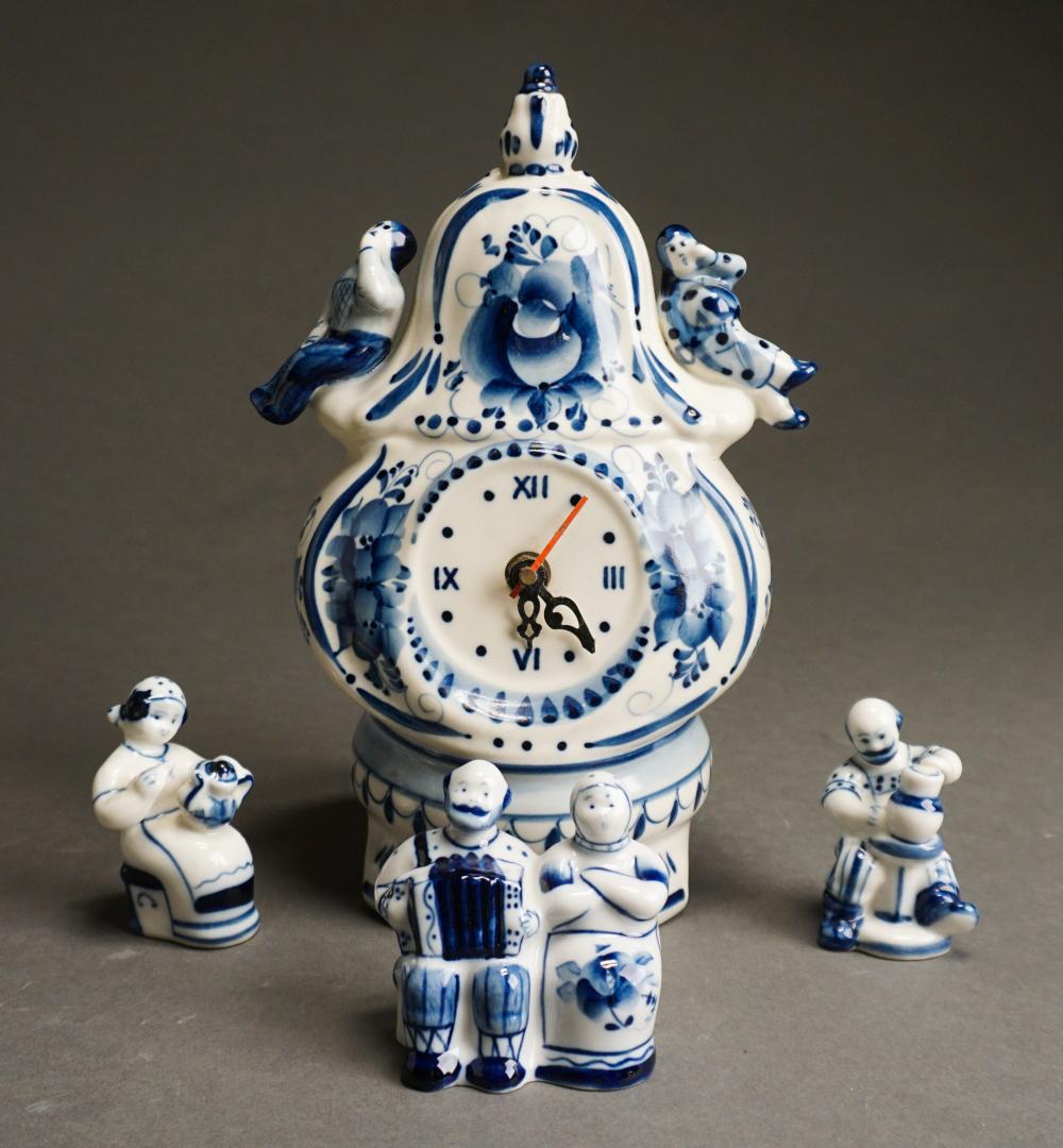 RUSSIAN BLUE AND WHITE PORCELAIN