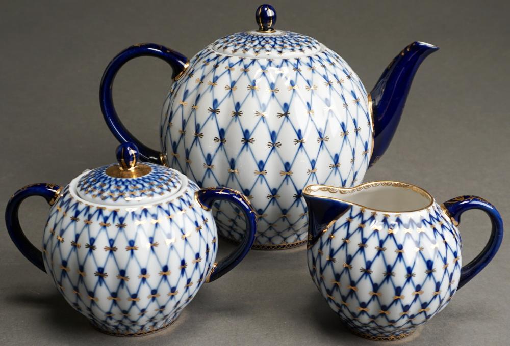 RUSSIAN BLUE AND WHITE PORCELAIN