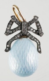 RUSSIAN BLUE ENAMEL DIAMOND BO