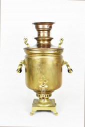RUSSIAN BRASS SAMOVAR, 19TH CE