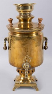 RUSSIAN BRASS SAMOVAR, LATE 19