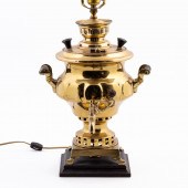 RUSSIAN BRASS SAMOVAR MOUNTED