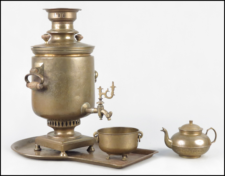 RUSSIAN BRASS SAMOVAR. Together