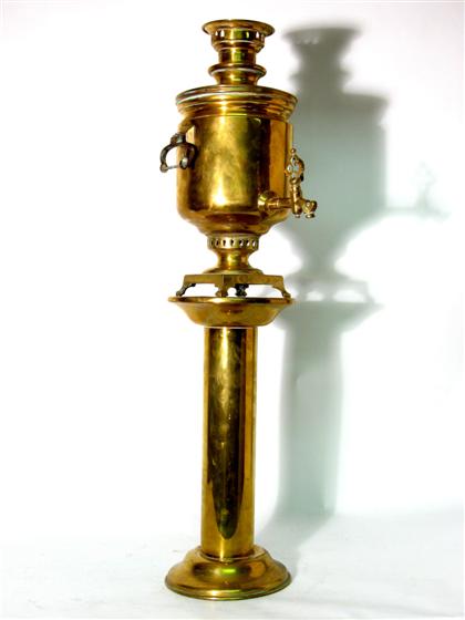 Russian brass samovar with numerous